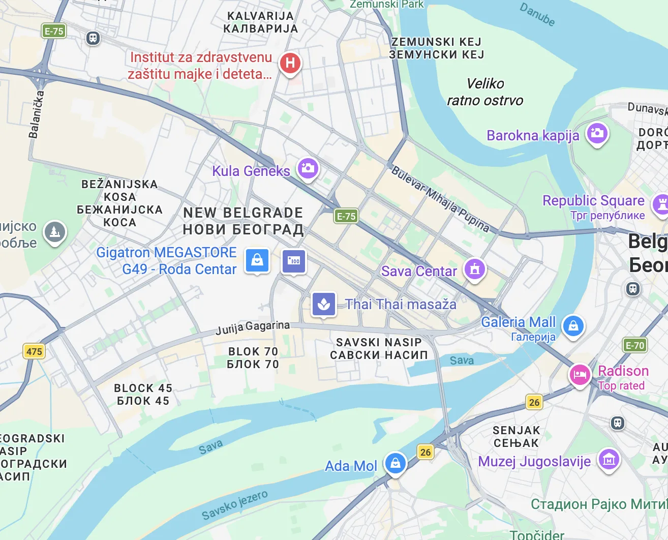 Map of the Belgrade office location