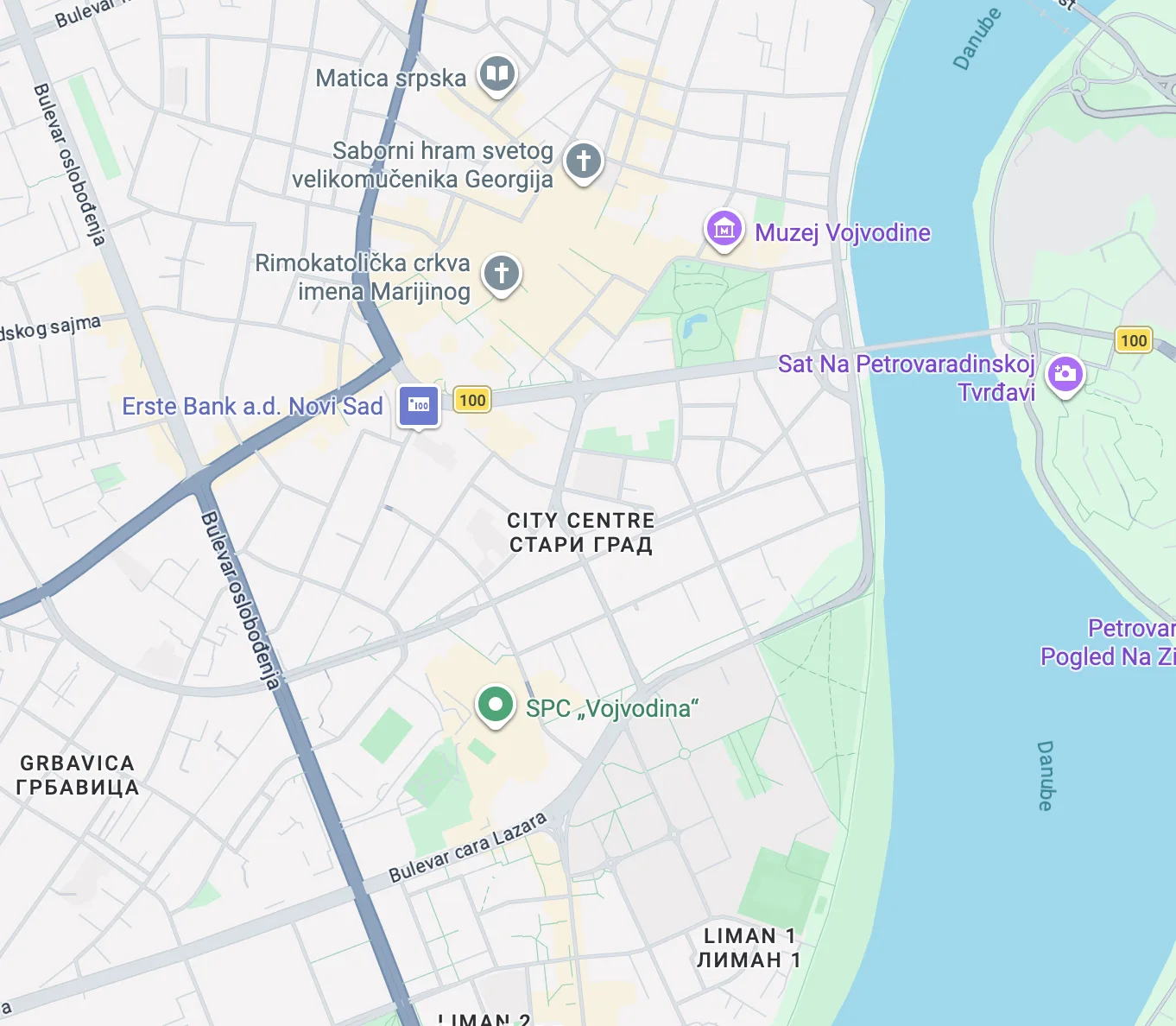 Map of the Novi Sad office location
